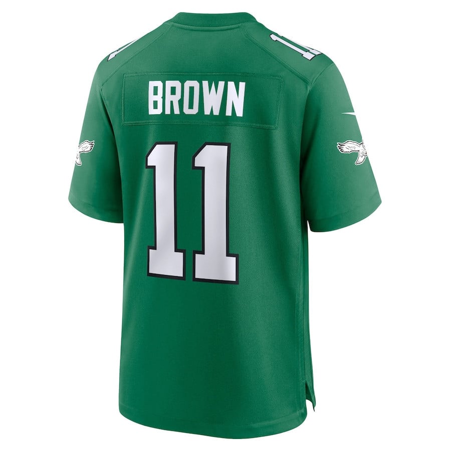 A.J. Brown 11 Philadelphia Eagles Alternate Game YOUTH Jersey - Kelly Green