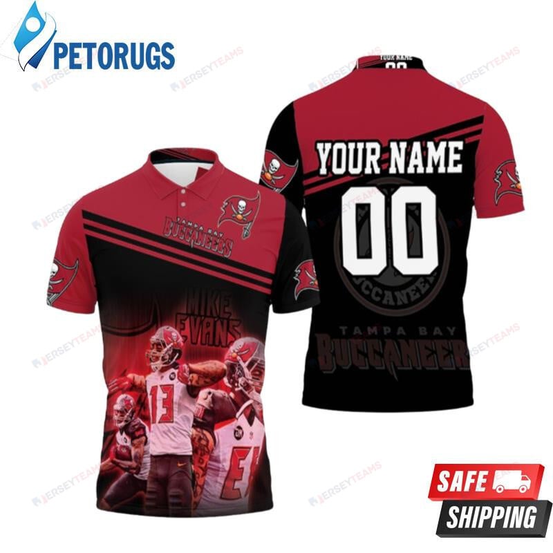 Mike Evans 13 Tampa Bay Buccaneers Custom Name & Number Printed Polo Shirt