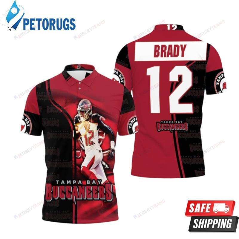 Tom Brady 12 Tampa Bay Buccaneers Running Legend Printed Polo Shirt