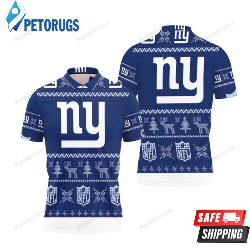 New York Giants Ugly Sweat Christmas Printed Polo Shirt