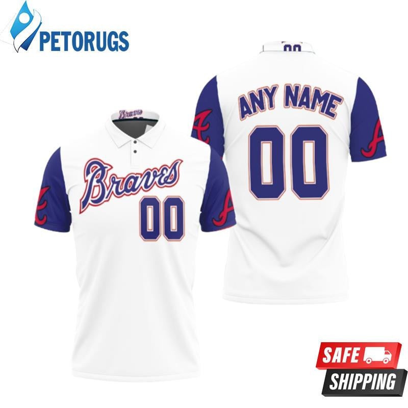 Atlanta Braves 2020 White And Blue Inspired Style Custom Name & Number Printed Polo Shirt