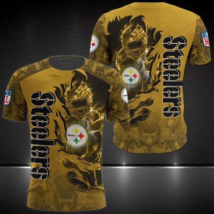 Pittsburgh Steelers Custom Name Number T-shirt - Dark Golden Camo