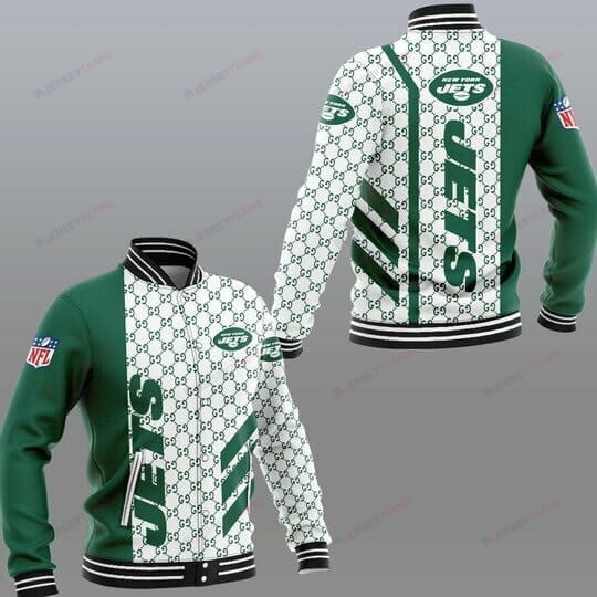 New York Jets White Green - AOP Varsity Jacket - All-Over-Printed Jacket