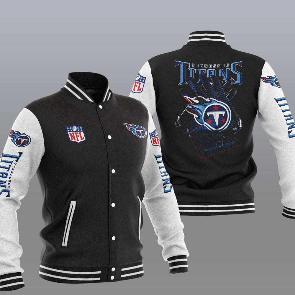 Tennessee Titans Black - AOP Varsity Jacket - All-Over-Printed Jacket