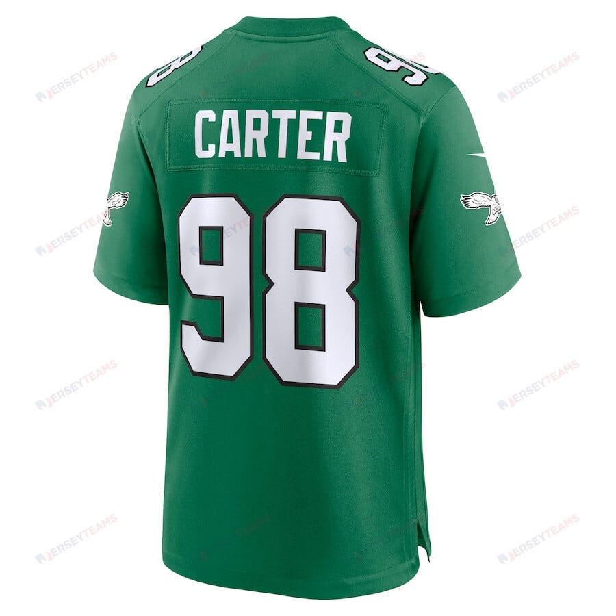 Jalen Carter 98 Philadelphia Eagles Alternate Game Men Jersey - Kelly Green