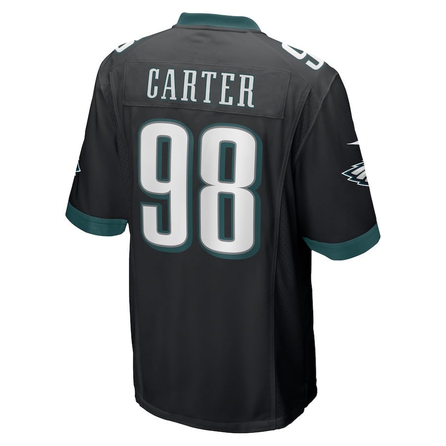 Jalen Carter 98 Philadelphia Eagles Men Alternate Team Game Jersey - Black
