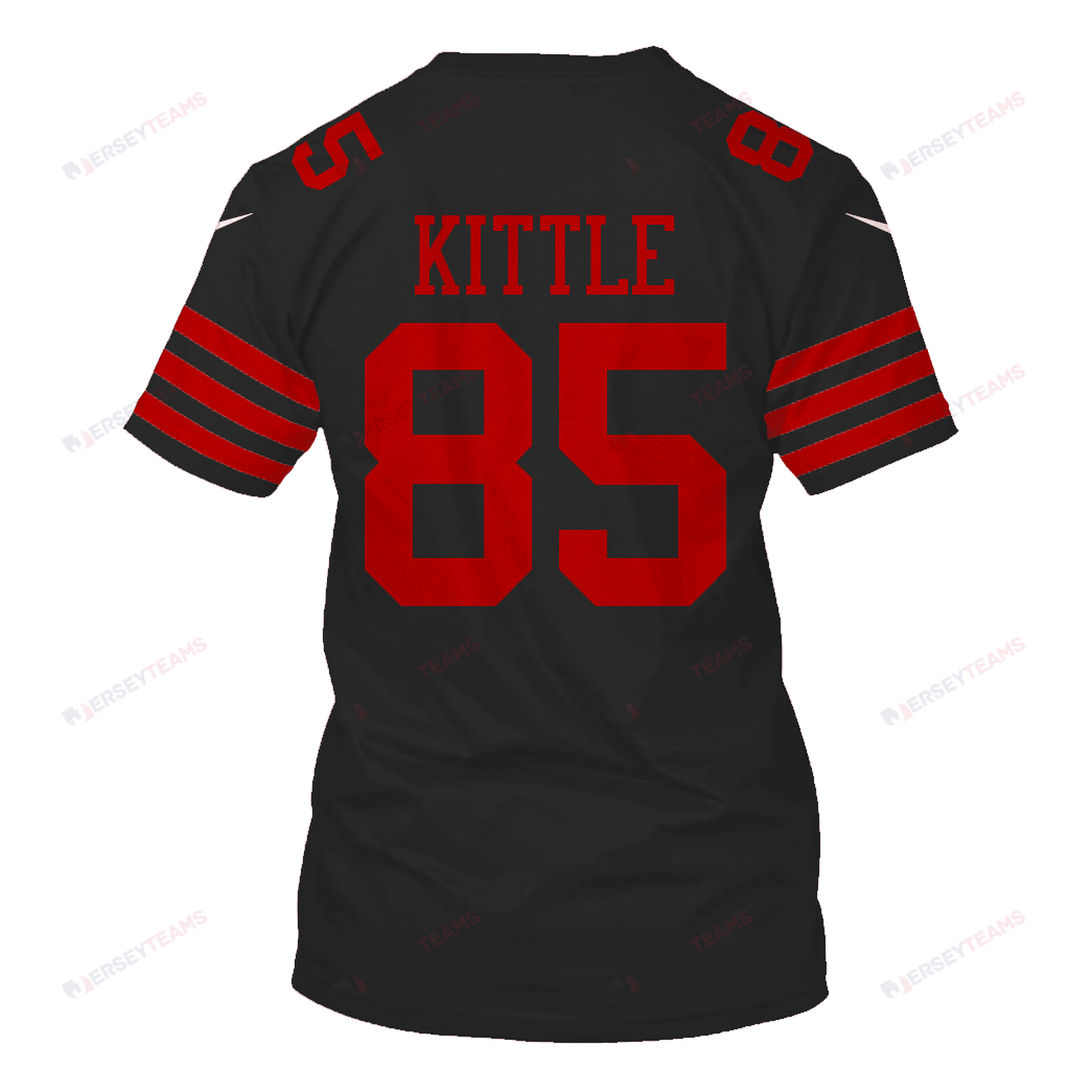 George Kittle 85 San Francisco 49ers Super Bowl LVIII All Over Print T-shirt - Black
