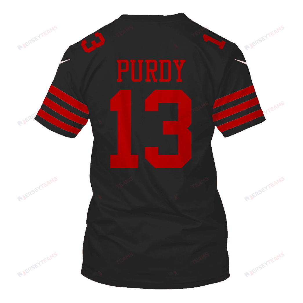 Brock Purdy 13 San Francisco 49ers Super Bowl LVIII All Over Print T-shirt - Black