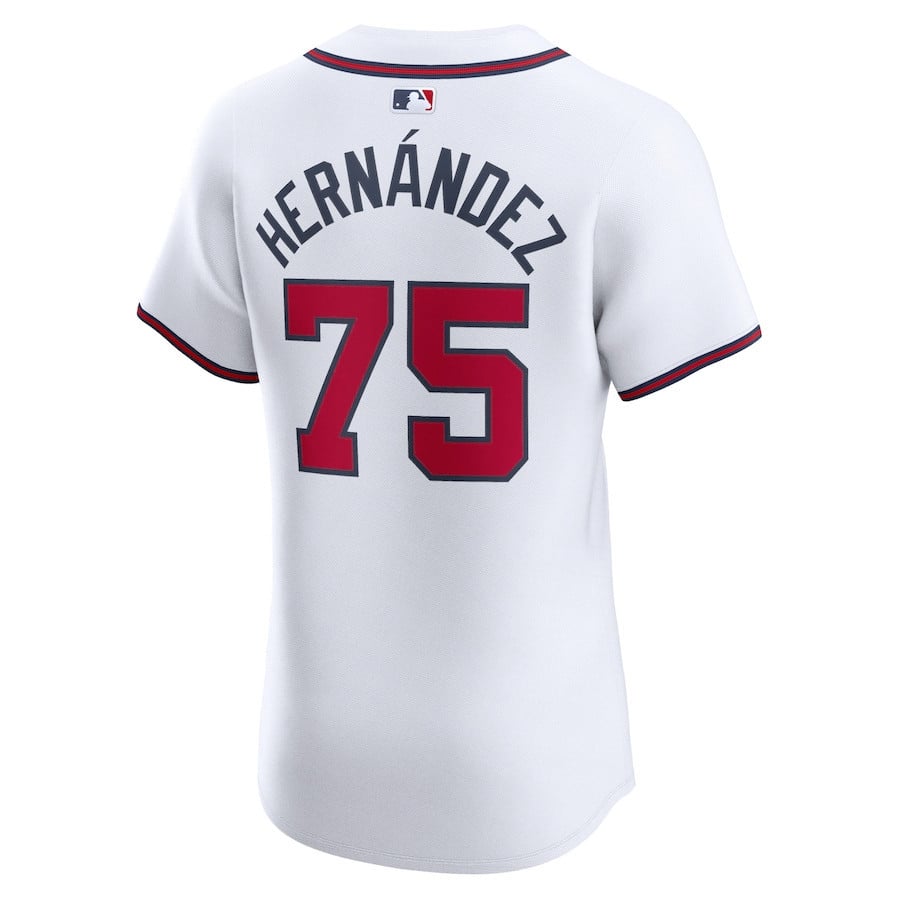 Daysbel Hernandez 75 Atlanta Braves Home Elite Player Men Jersey - White