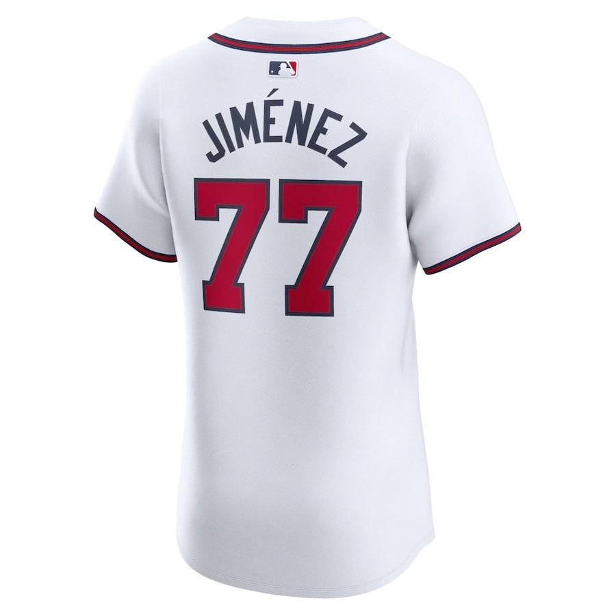 Joe Jimenez 77 Atlanta Braves Home Elite Player Men Jersey - White