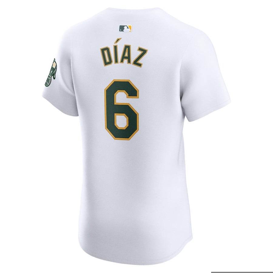 Aledmys Diaz 6 Oakland Athletics Home Elite Player Men Jersey - White