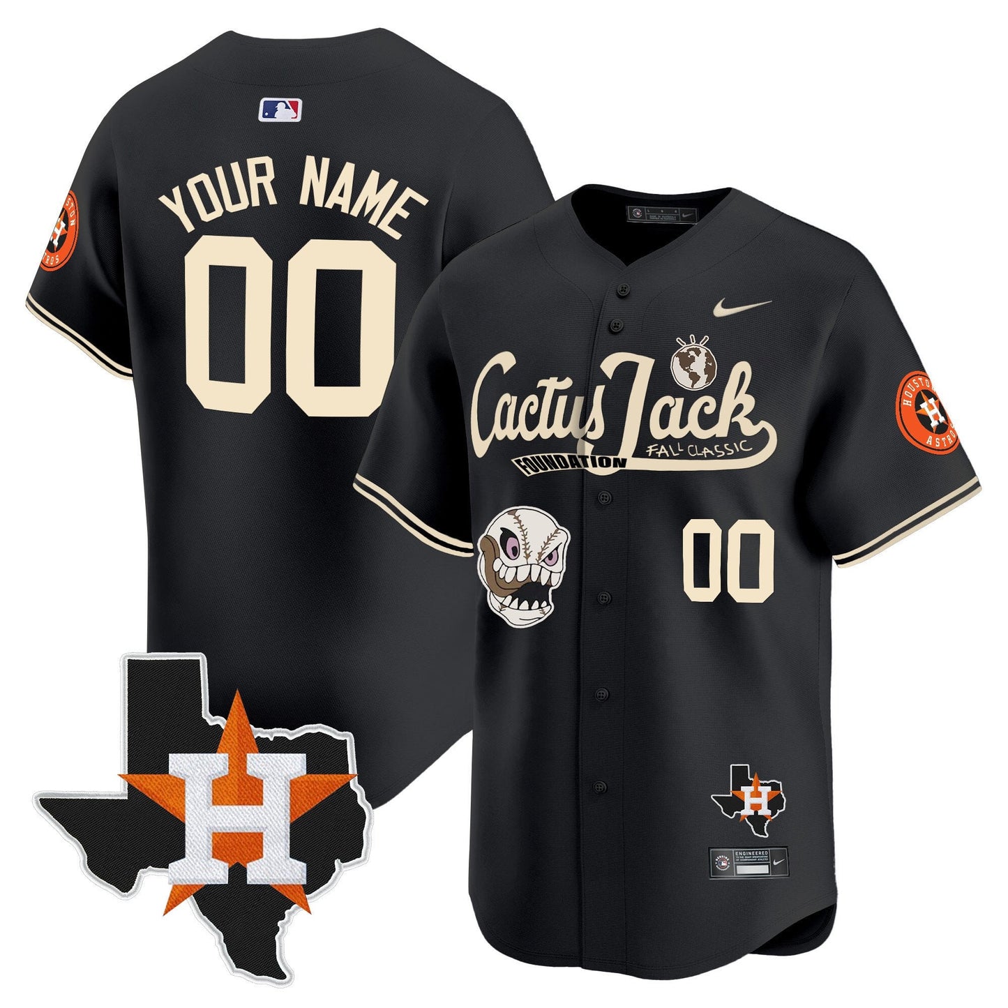 Houston Astros Cactus Jack Foundation Fall Classic Limited Jersey - Men, Customized