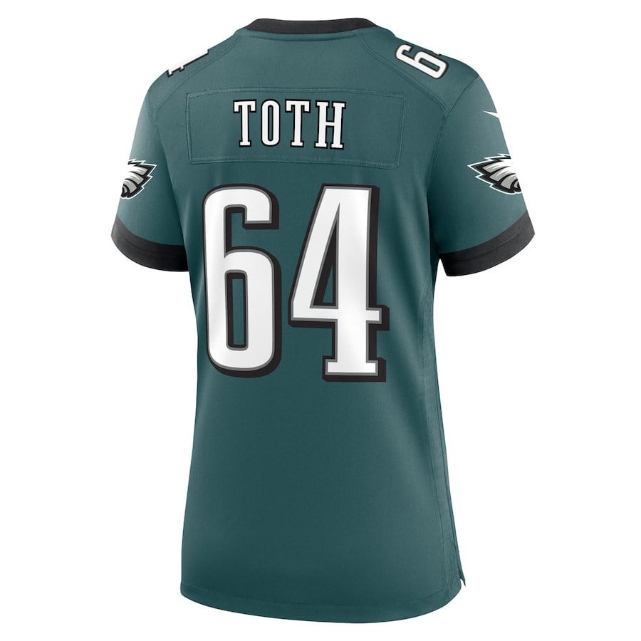 Brett Toth 64 Philadelphia Eagles Women Game Jersey - Midnight Green