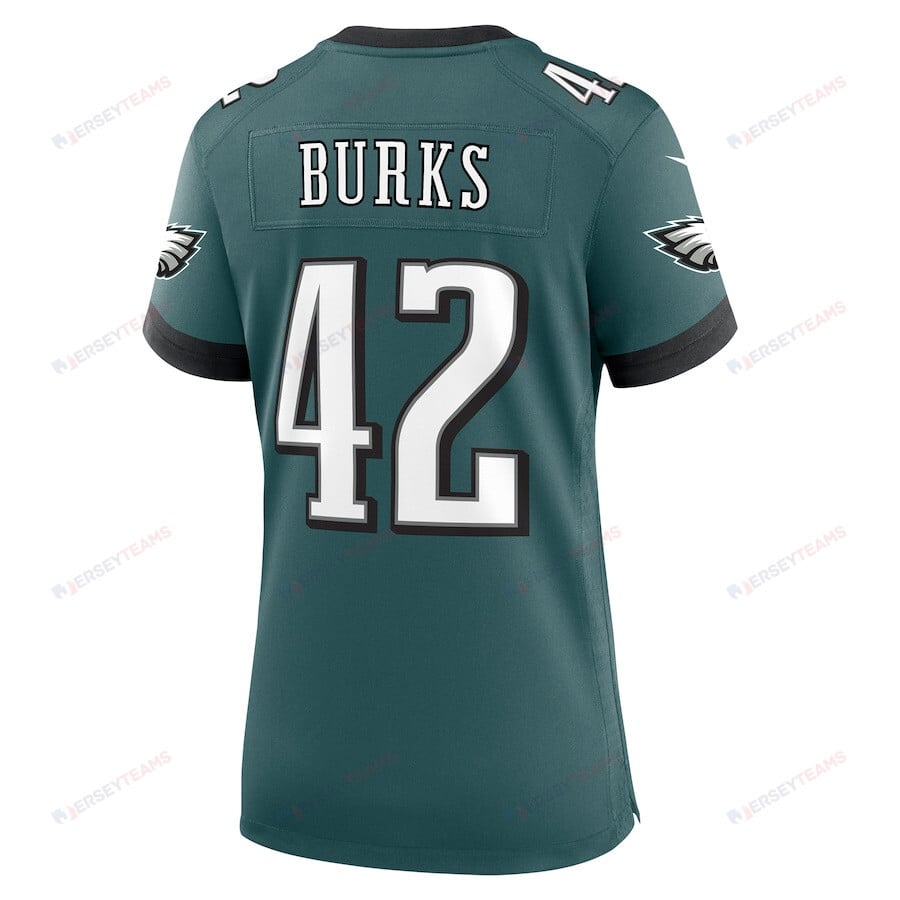 Oren Burks 42 Philadelphia Eagles Women Game Jersey - Midnight Green