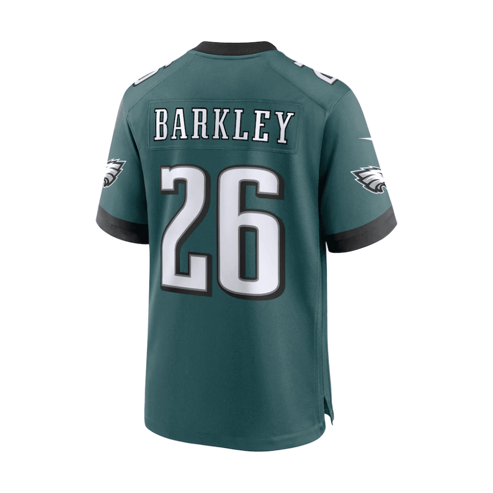 Saquon Barkley 26 Philadelphia Eagles 2025 Pro Bowl Patch Game Men Jersey - Midnight Green