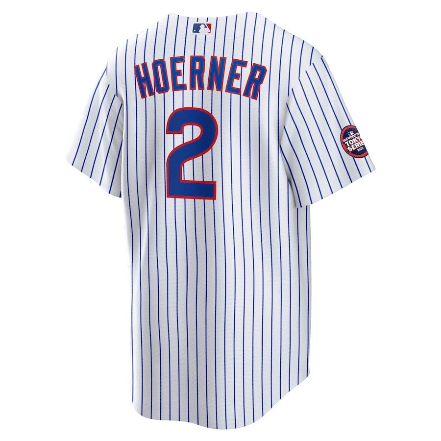 Nico Hoerner 2 Chicago Cubs 2025 MLB World Tour: Tokyo Series Home Player Men Jersey - White