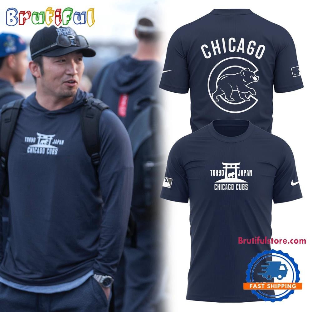 Chicago Cubs x Tokyo Series All Over Printed T-shirt - Navy