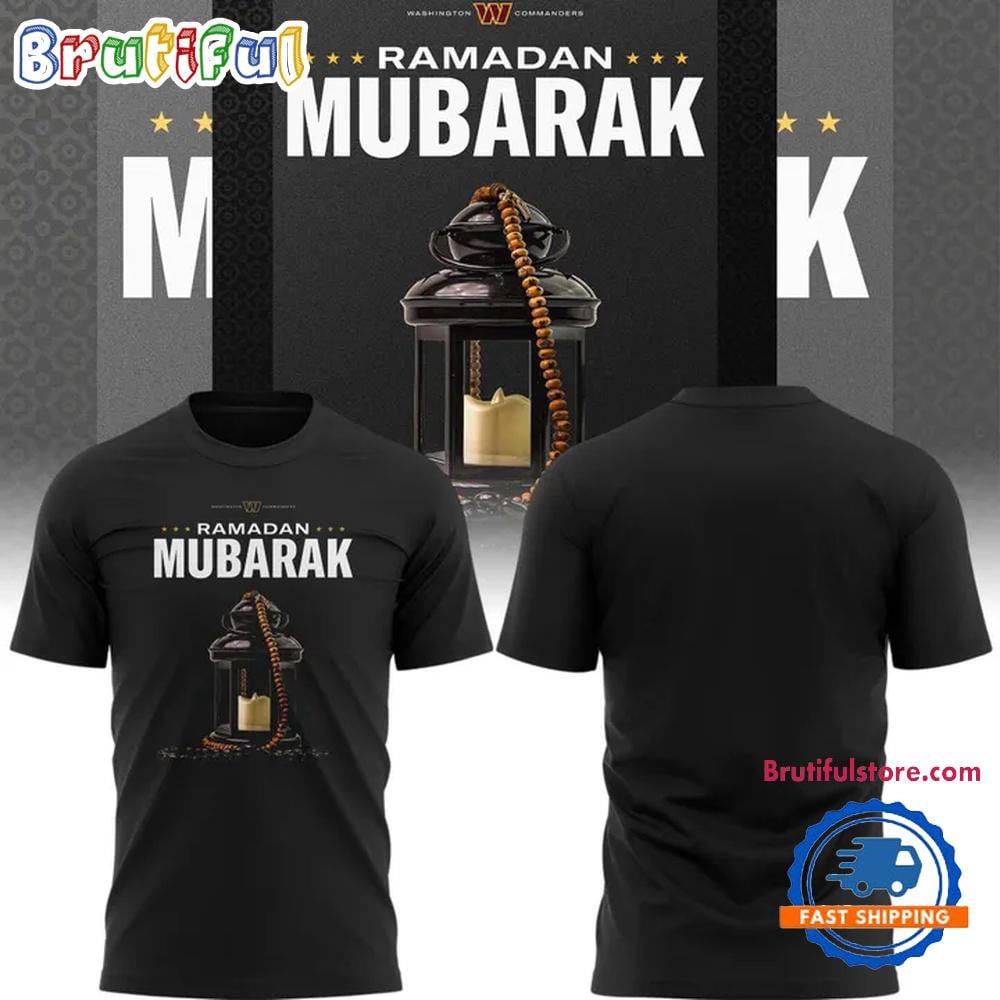 Ramadan Mubarak Washington Commanders Special Edition 2025 All Over Printed T-shirt - Black