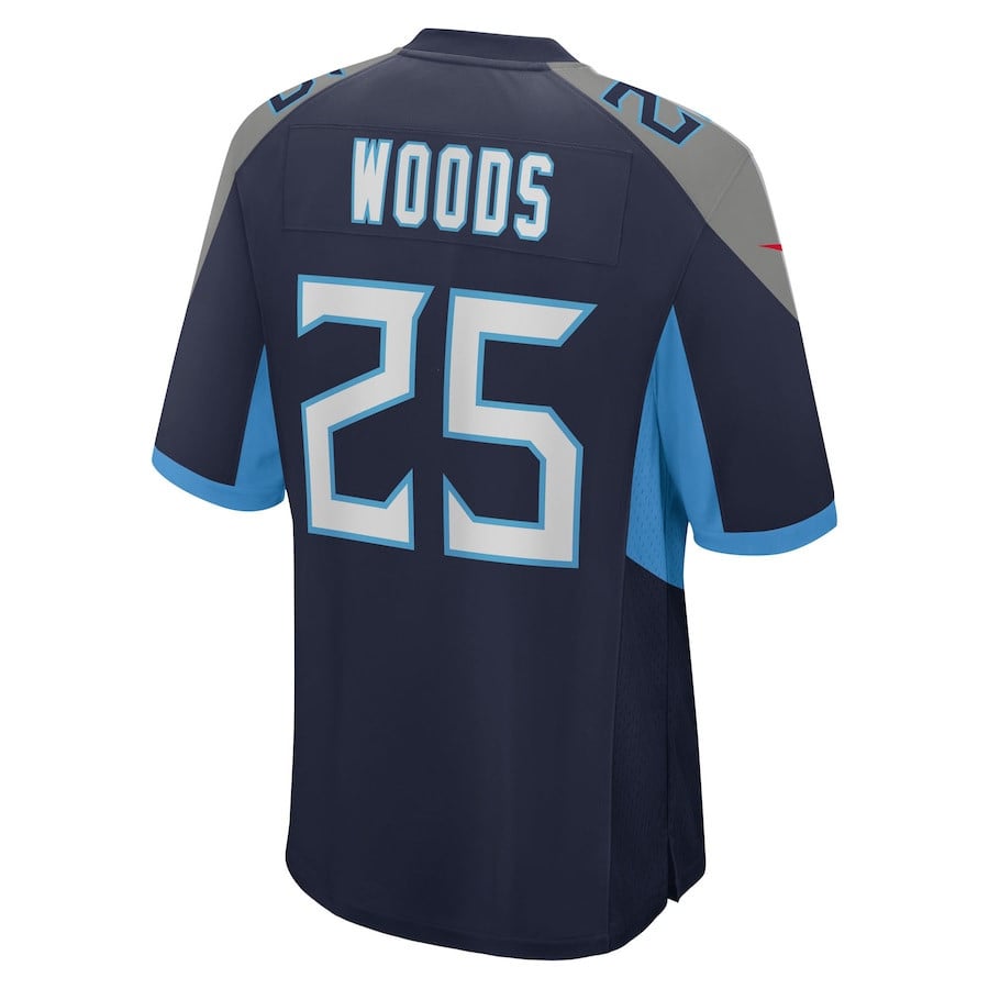 Xavier Woods 25 Tennessee Titans Team Game Men Jersey - Navy