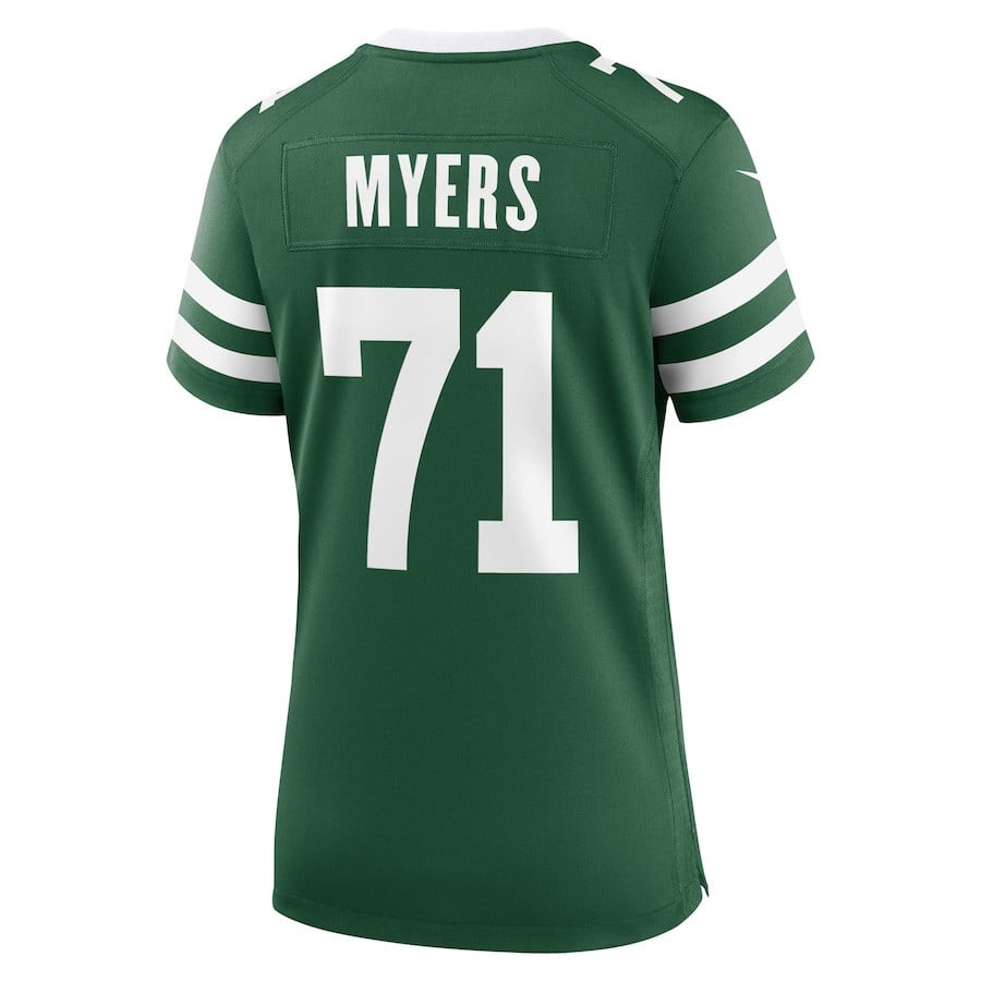 Josh Myers 71 New York Jets Women's Team Game Jersey - Legacy Green
