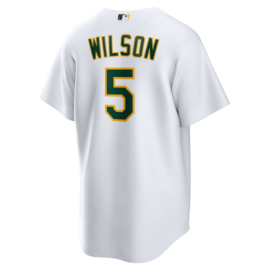 Jacob Wilson 5 Athletics Home Men Jersey - White