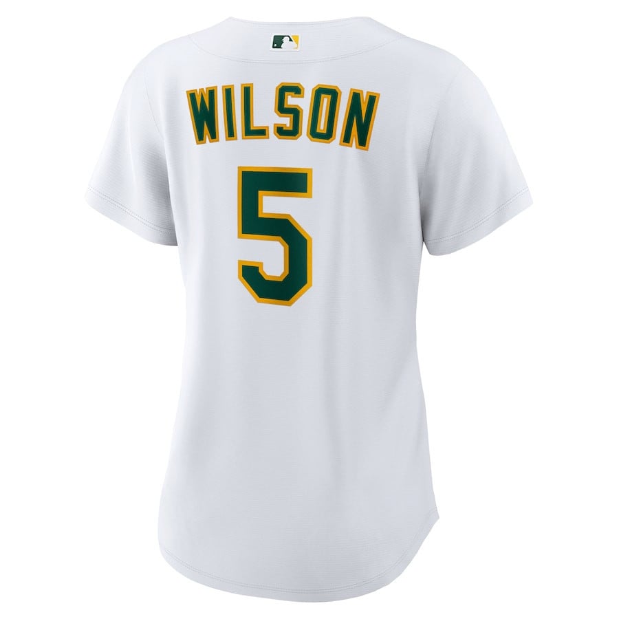 Jacob Wilson 5 Athletics Home Women Jersey - White