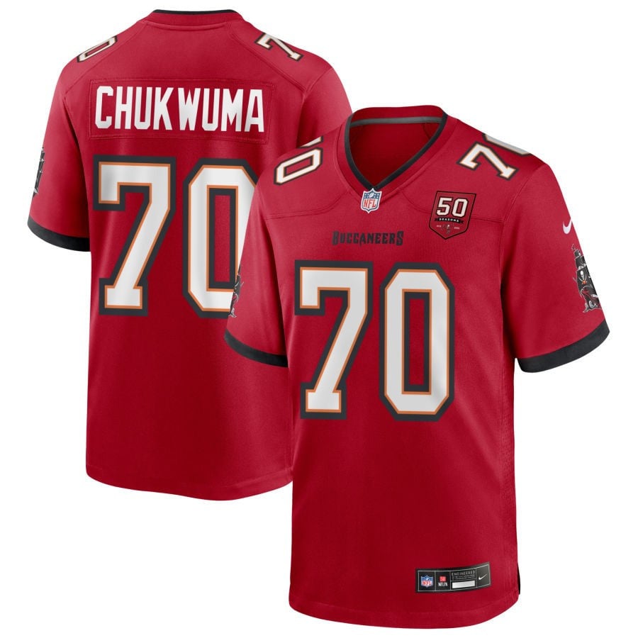 Benjamin Chukwuma 70 Tampa Bay Buccaneers 50th Anniversary Game Men Jersey - Red