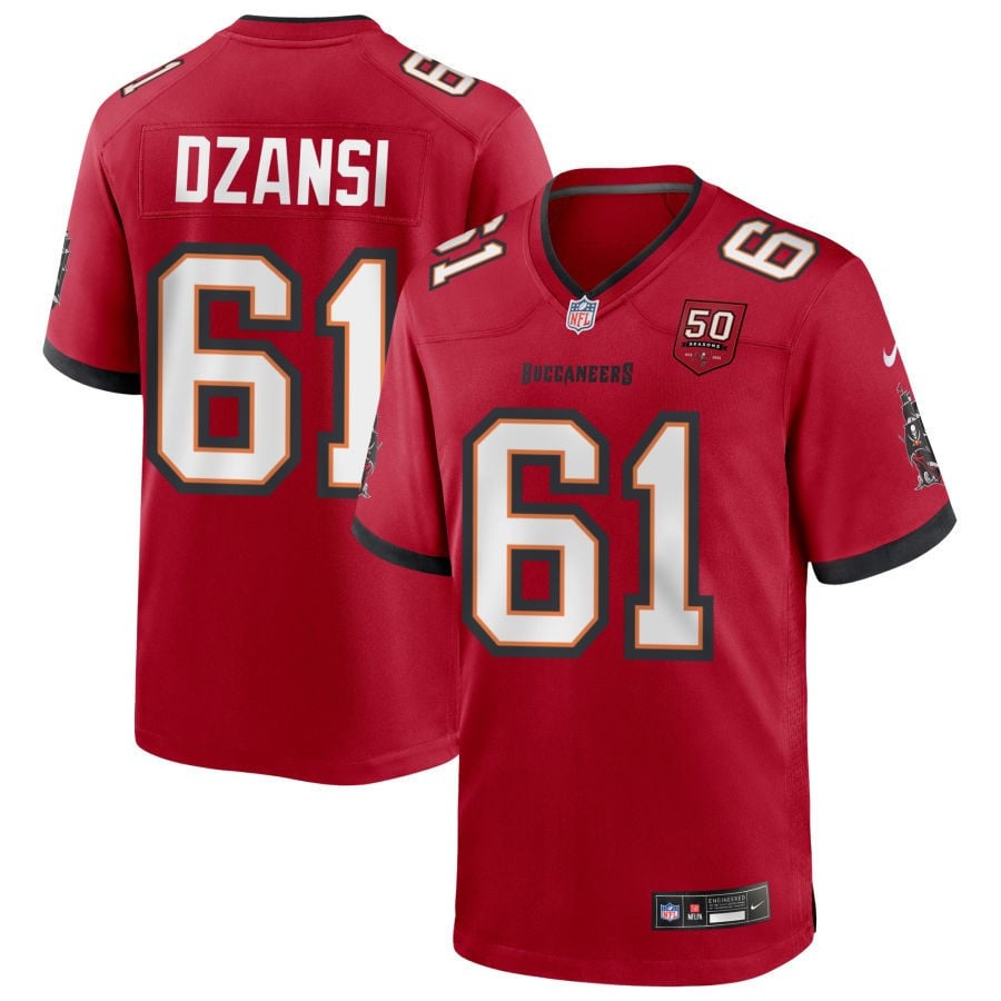 Silas Dzansi 61 Tampa Bay Buccaneers 50th Anniversary Game Men Jersey - Red
