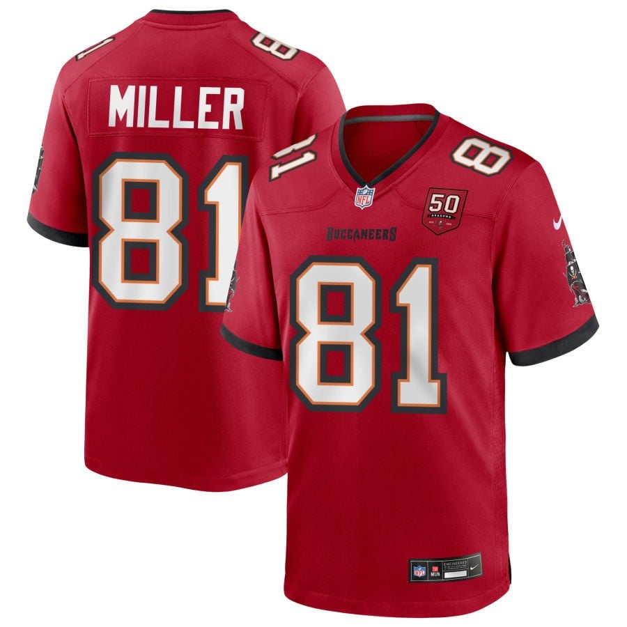 Ryan Miller 81 Tampa Bay Buccaneers 50th Anniversary Game Men Jersey - Red