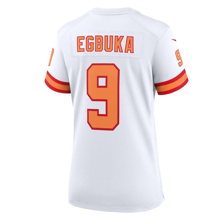 Emeka Egbuka 9 '76 Tampa Bay Buccaneers Women's 50th Season Game Jersey - White
