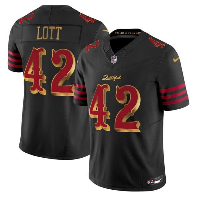 Ronnie Lott 42 San Francisco 49ers 2025 “Rivalries” Vapor Limited Men Jersey - Black