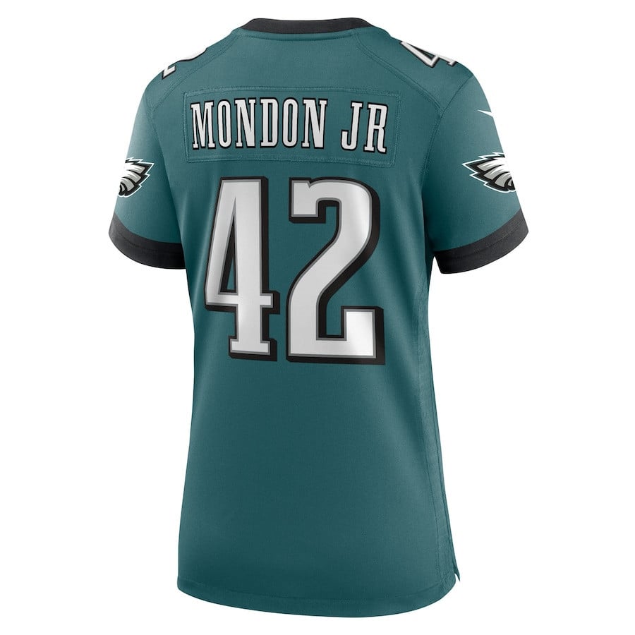 Smael Mondon Jr. 42 Philadelphia Eagles Women's Team Game Jersey - Midnight Green
