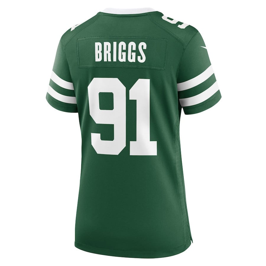 Jowon Briggs 91 New York Jets Women's Team Game Jersey - Legacy Green