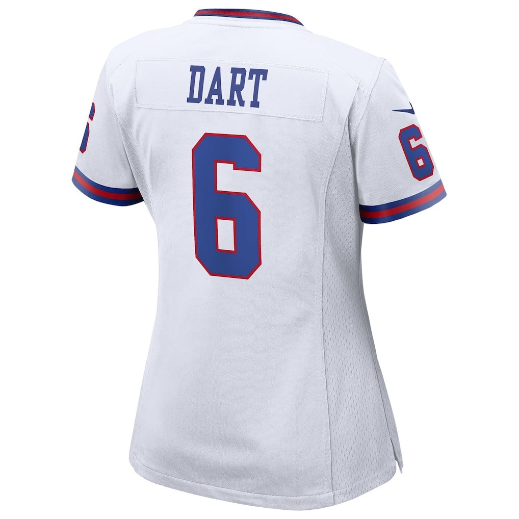 Jaxson Dart 6 New York Giants Women's Alternate Vintage White Game Jersey - White