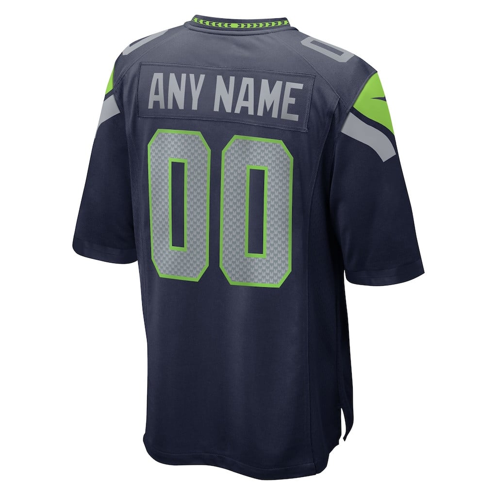 Seattle Seahawks College Navy 50th Season Team Custom Game Jersey