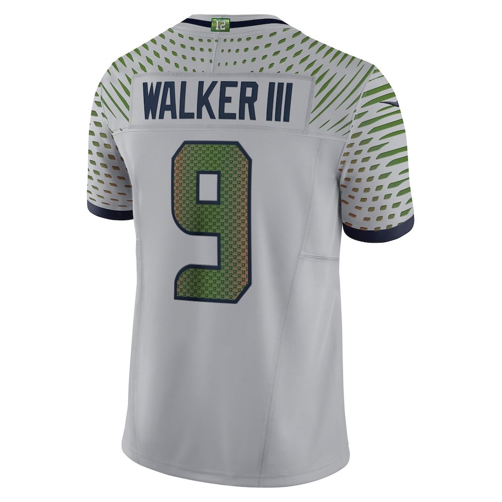 Kenneth Walker III 9 Seattle Seahawks 2026 Super Bowl LX - Wolf Gray Game Jersey