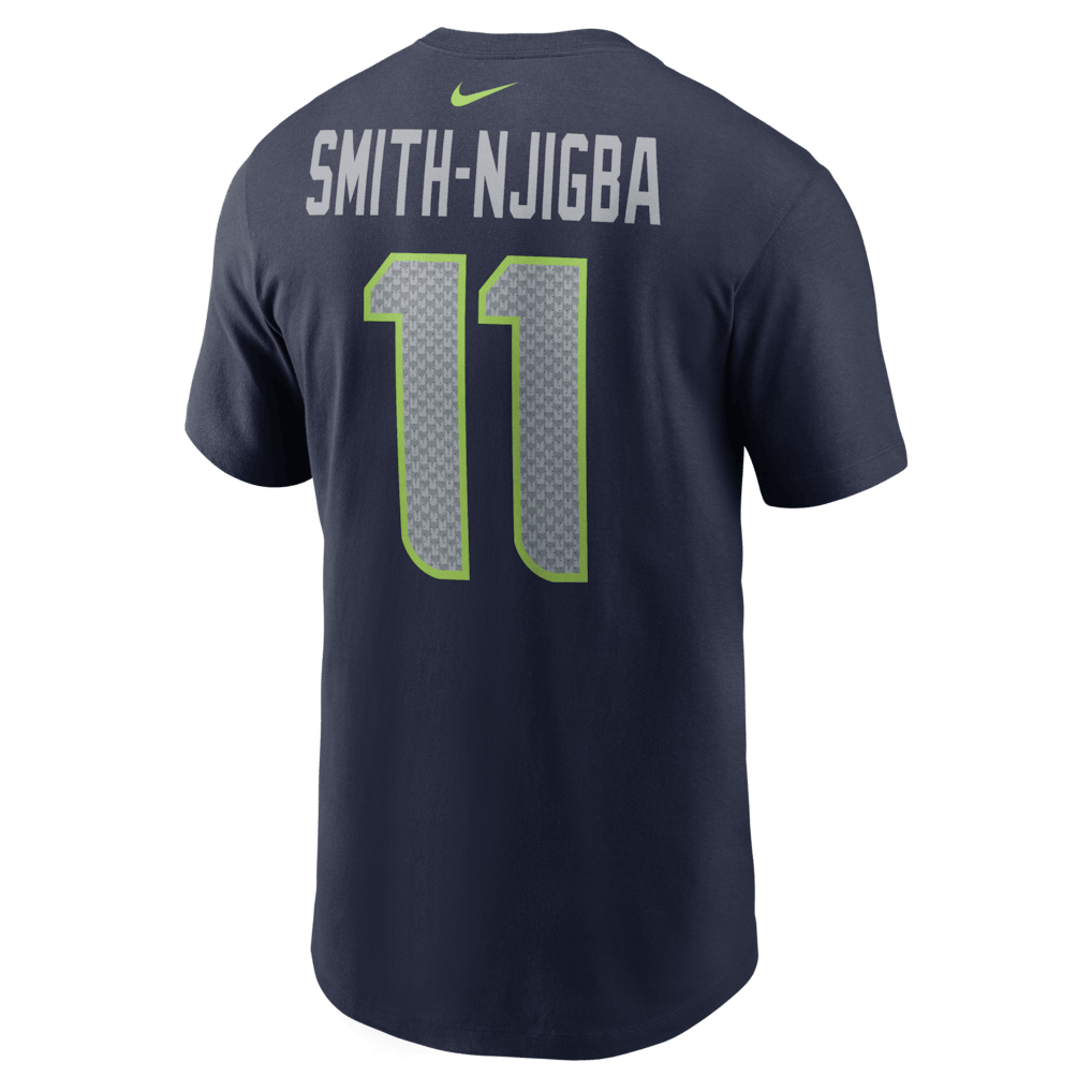 Jaxon Smith-Njigba Seattle Seahawks Super Bowl LX Patch Palyer T-Shirt - Navy