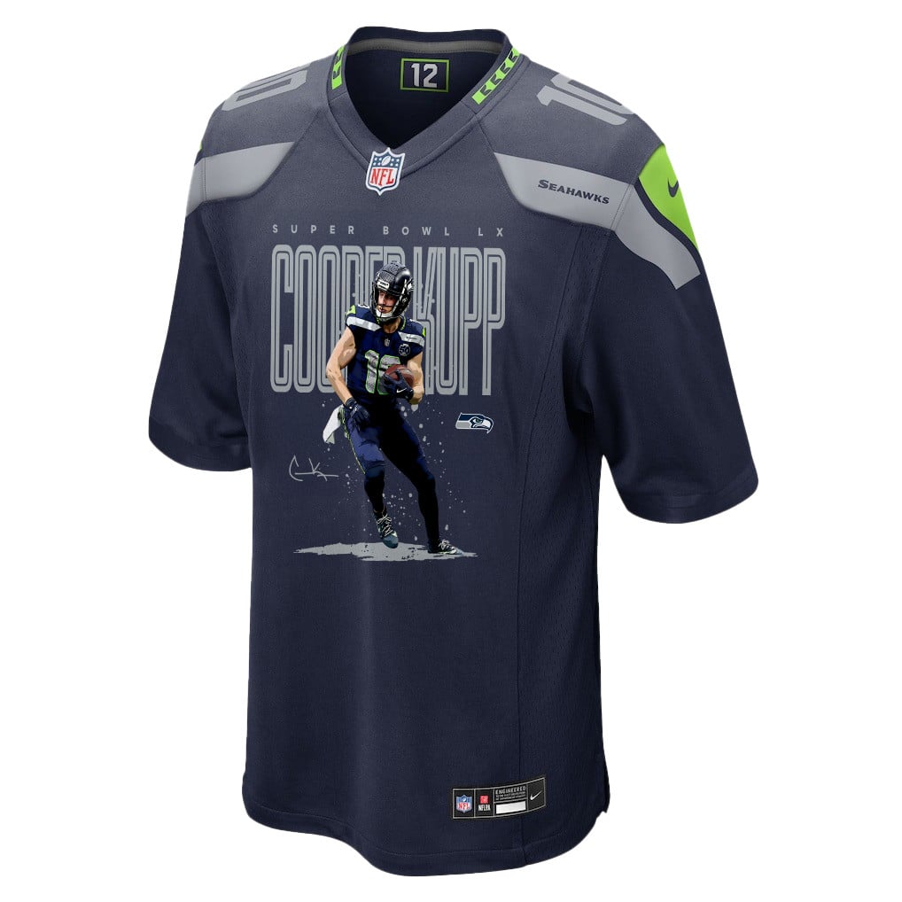 Cooper Kupp 10 Seattle Seahawks Super Bowl LX Rising Star Jersey – Navy