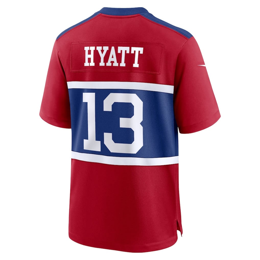Jalin Hyatt 13 New York Giants Alternate Player Game Men Jersey - Century Red