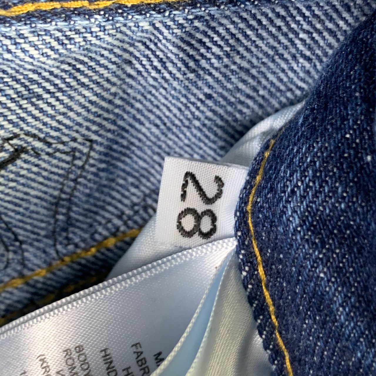 CHROME HEARTS Blue Jeans With Black Leather Crosses