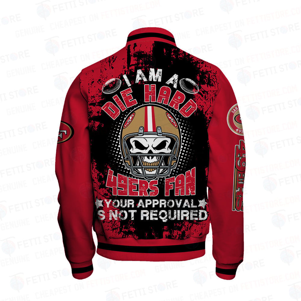 San Francisco 49ers Skull Helmet Halloween Pattern Varsity Jacket - All-Over-Printed Jacket