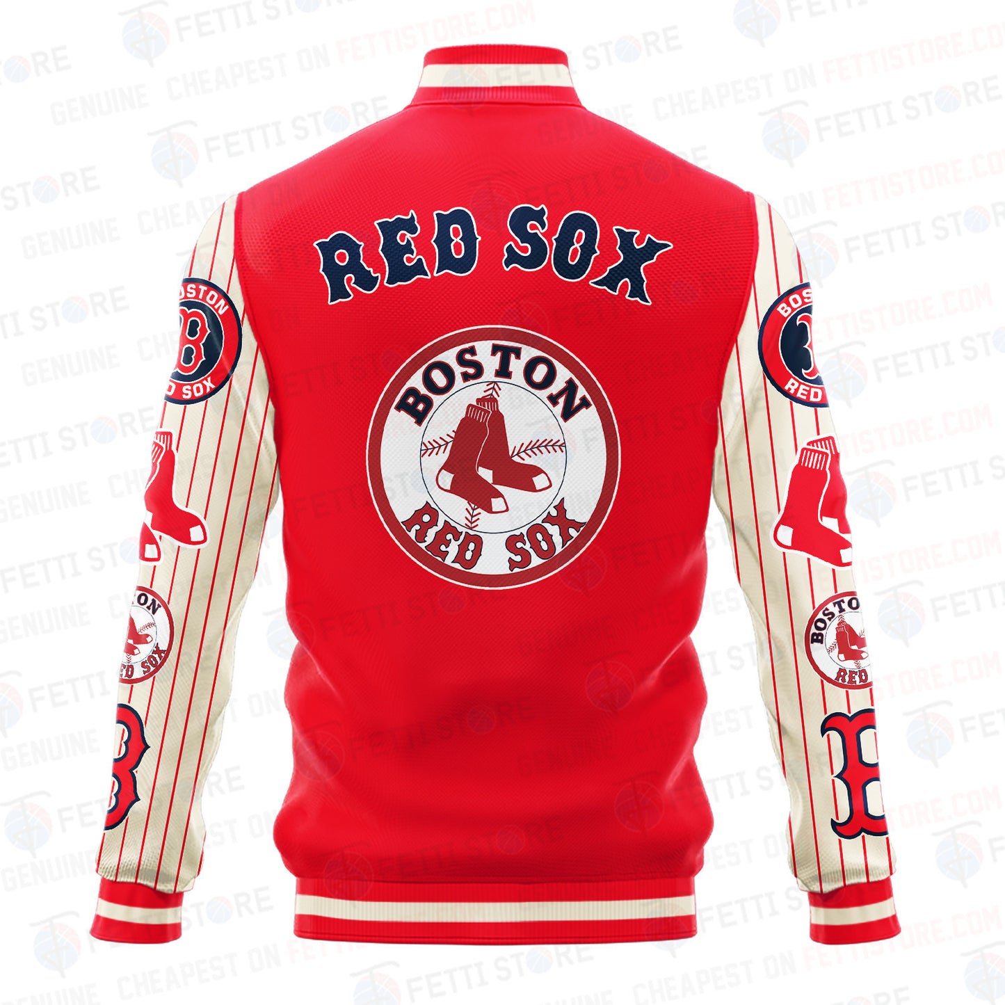 Boston Red Sox - Major League Baseball AOP Varsity Jacket V6 - All-Over-Printed Jacket