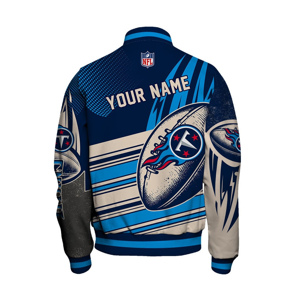 Tennessee Titans - National Football League Customized AOP Varsity Jacket V10 - All-Over-Printed Jacket