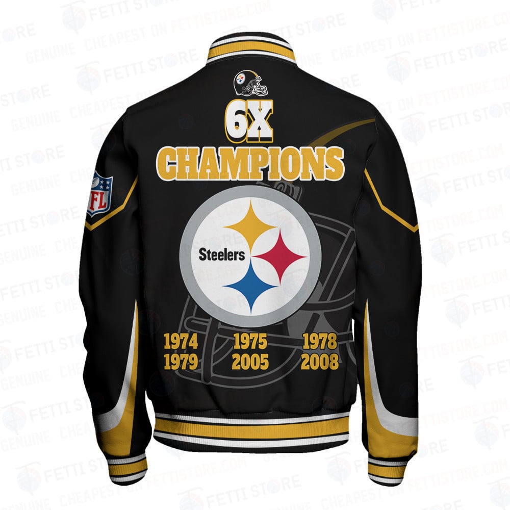 Pittsburgh Steelers 6X Super Bowl Champions Varsity Jacket - All-Over-Printed Jacket