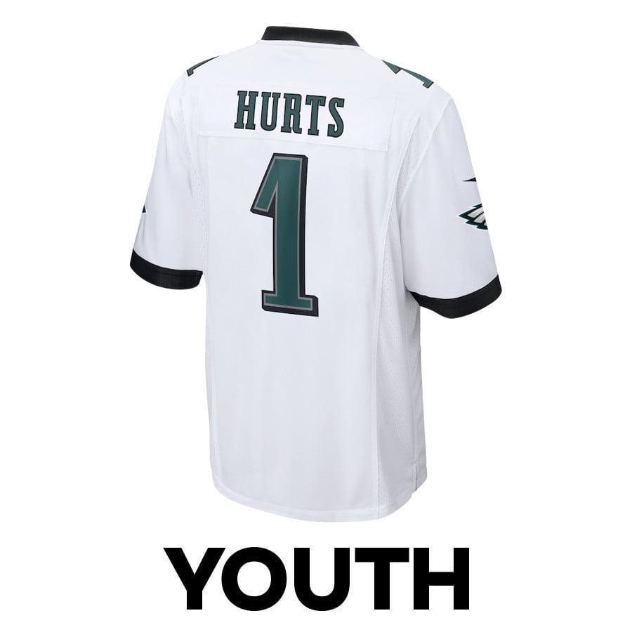 Jalen Hurts 1 Philadelphia Eagles Go Directly To Jalen Game YOUTH Jersey - White