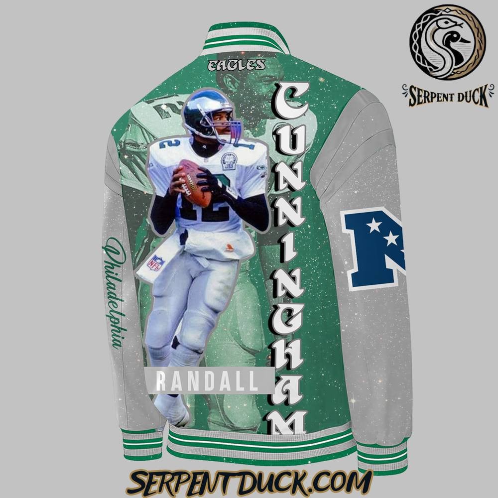 Philadelphia Eagles Coach Dawn Staley Baseball Jacket Varsity Jacket - White - All-Over-Printed Jacket