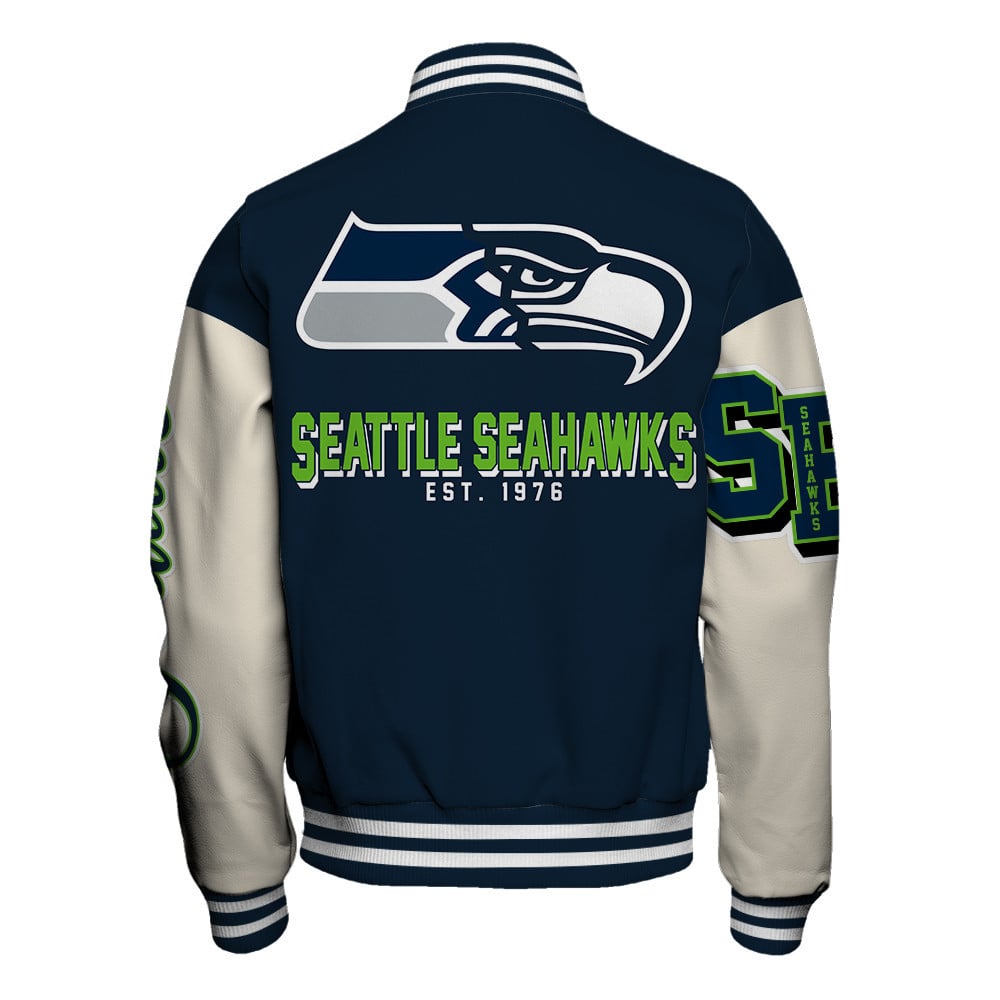 NFL Seattle Seahawks Iconic Letterman Heritage Meets Style Varsity Jacket