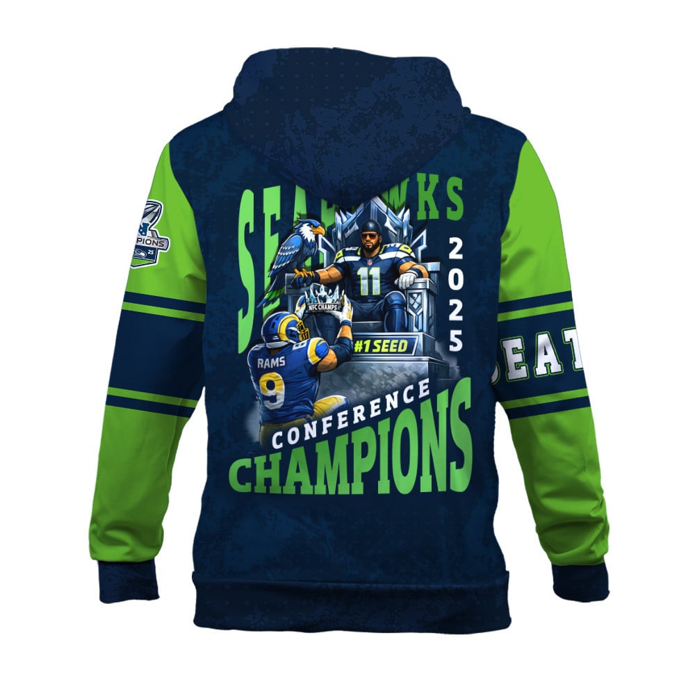 Seattle Seahawks NFC Conference Champions 3D Hoodie