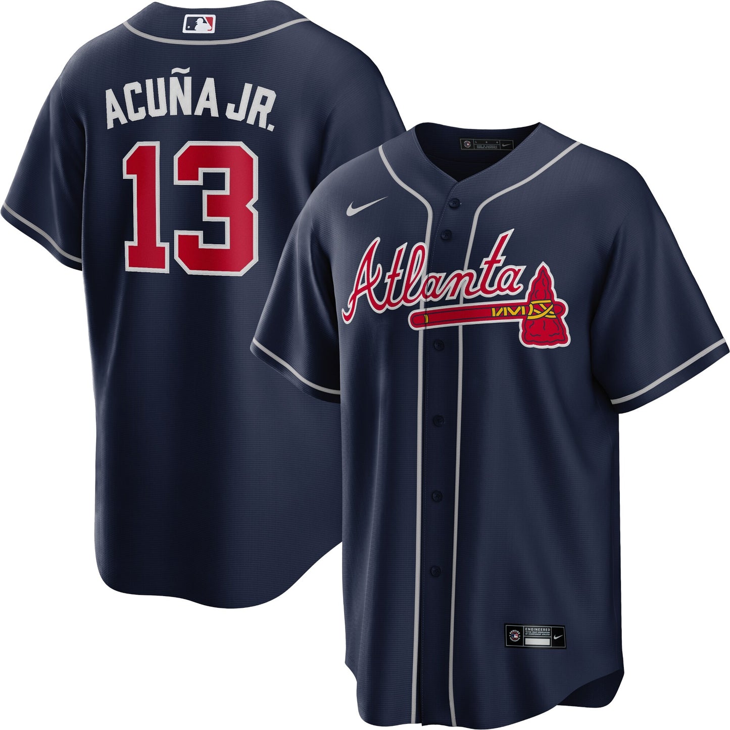 Ronald Acuña Jr. Atlanta Braves Nike Big &amp;amp; Tall Alternate Replica Player Jersey - Navy