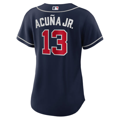 Ronald Acuña Jr. Atlanta Braves Nike Women's Alternate Replica Player Jersey - Navy